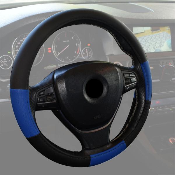 Xkeribom Lenkradbezug 37-38cm Lenkradschoner Lenkradschutz Schwarz Blau